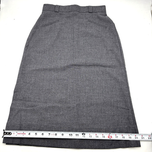 Vintage 90s Casual Corner Gray Polyester High Waisted Pencil Skirt Jr 9 25x27" - Picture 8 of 12